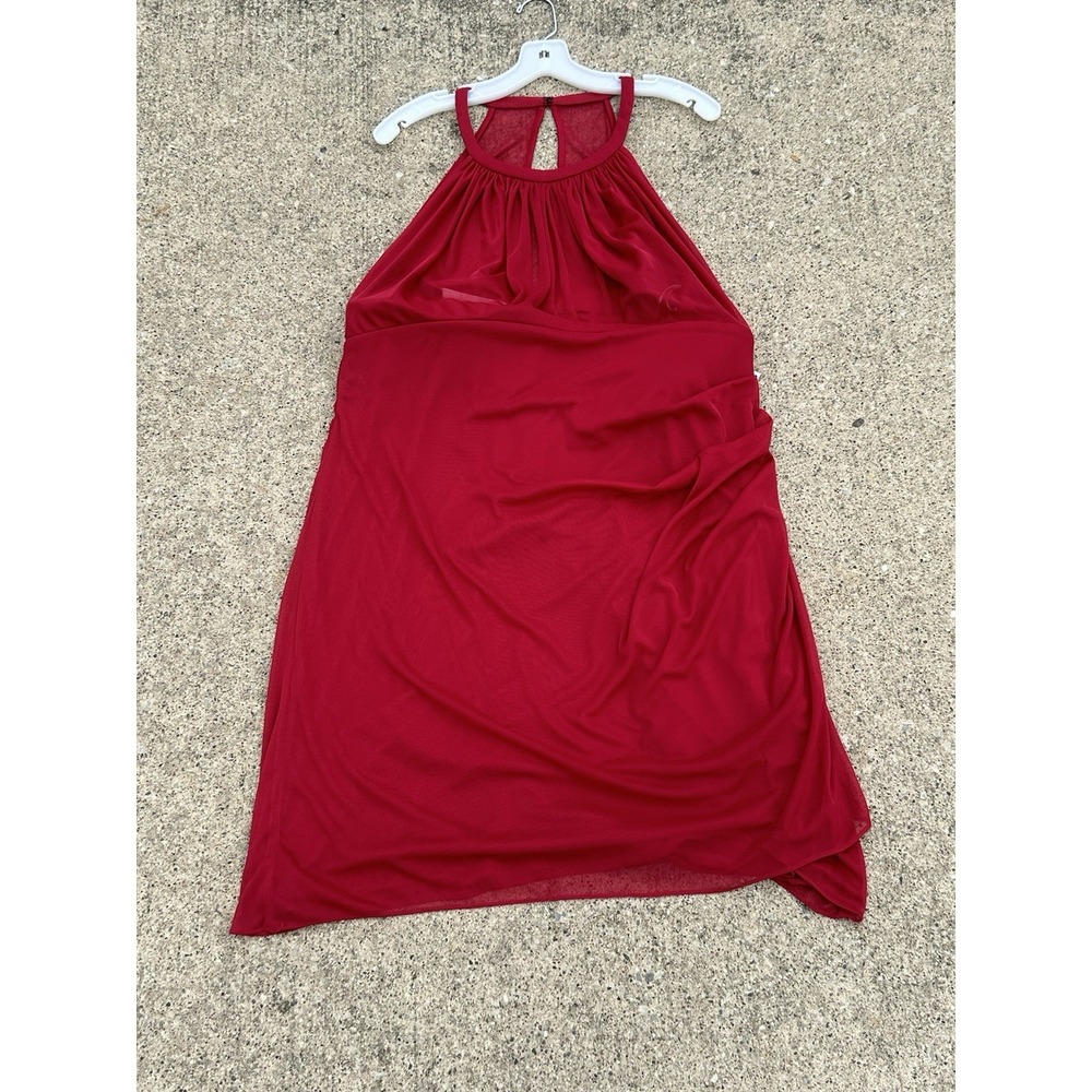 NWT David's Bridal Bridesmaid Dress Size 22 Classic Sleeveless Apple Red